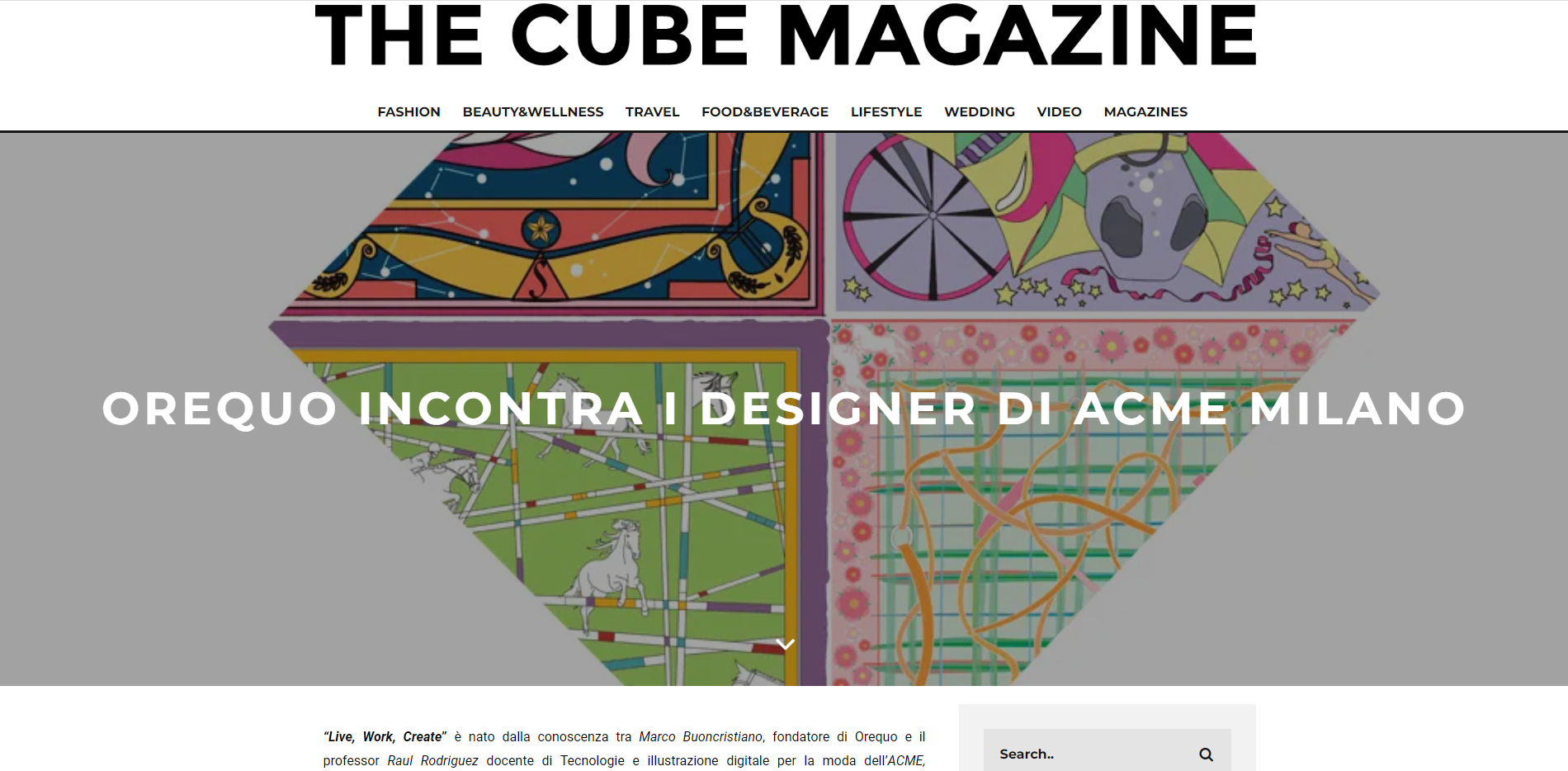 THE CUBE MAGAZINE su OREQUO