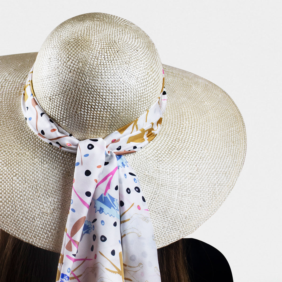 Cappello di ramiè Liuto Bianco OREQUO dettaglio retro