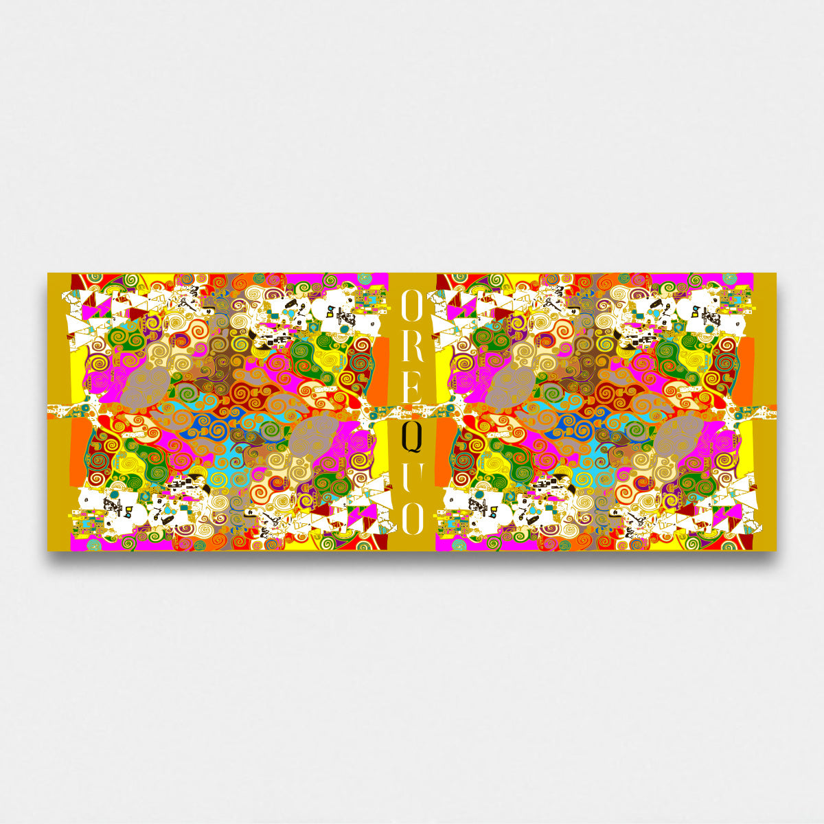 Scialle OREQUO multicolore Moving Snails in pura seta stampata completo